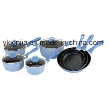 Набор посуды из кованой алюминиевой посуды с мраморным покрытием